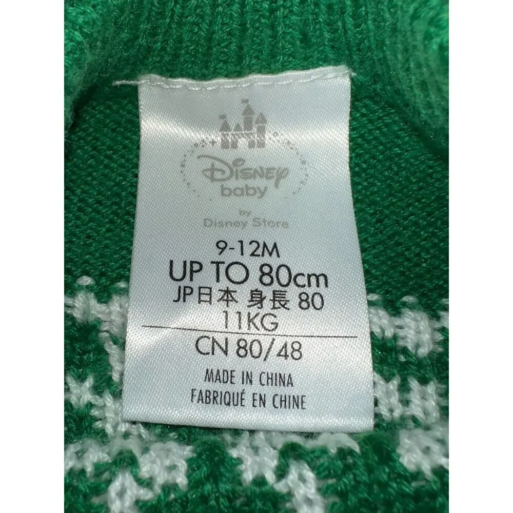 Disney Baby Christmas Sweater Unisex 9-12 M Green Mickey Mouse - Picture 3 of 7